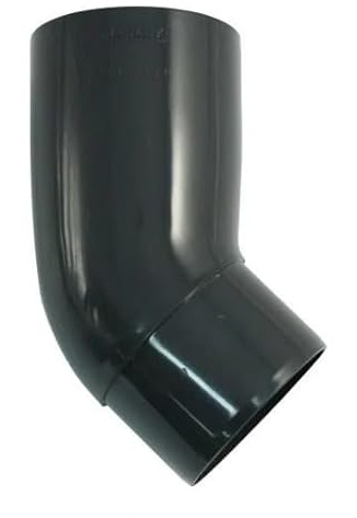 Marley Regenrinnen System Dachrinnenteile DN 53 Fallrohrsystem Anthrazit RAL 7016 Dachrinnenset aus PVC (Rohrbogen 45°)