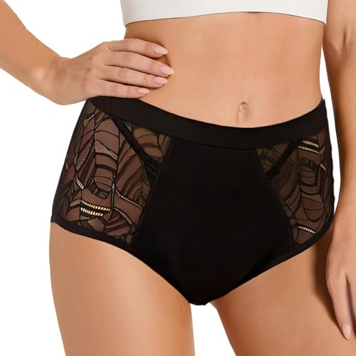 Washable Incontinence Pants Women, Lady Dry Leakproof Underwear for Women Incontinence Adult Protective Briefs, 3X Protection for Light Leaks, Dry and Secure with Odour Control (Black, M, Count, 1)