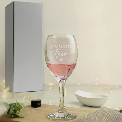 Custom Personalised Bride Wine Glass - for Weddings, Hen Parties, Celebrations