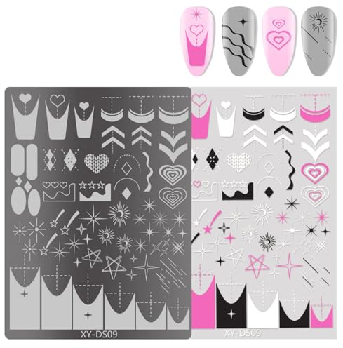 Lignes Nail Art Stamping Template Fleurs Manucure Outil French Tip Stamping Plaques Nail Art Stamp Tool