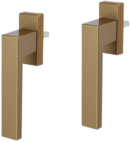 2er Set goldener Fenstergriff Rasterolive in Gold Fensterolive aus Metall 45° Rasterung exklusives Design