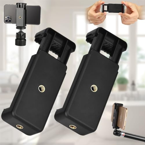 Mikky 2 stycken mobiltelefonhållare stativ mobiltelefonhållare för 1/4 tums skruvhål, mobiltelefon stativ adapter tillbehör