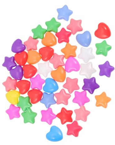 ibasenice Bolas De Piscina Oceánicas 60 Piezas para Niños, 5.8 Cm Corazón y 6.2 Cm Estrella, Bolas De Plástico PE Resistentes, Coloridas para Juego Interior y Fiestas Infantiles