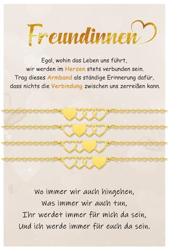 CheersLife 2/3/4/5 Stück Freundschaftsarmbänder, Schwester Geschenk | Geschenk Schwester Geburtstag Herz Armband Damen Freundin, Beste Freundin Geschenke, Geschenke für Mädchen Weihnachten