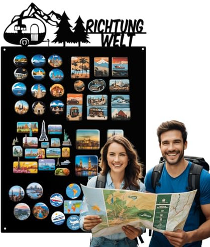 Anwicar Magnettafel - Magnetische Pinnwand mit Anhänger-Motiv - ideal für Magnete und Notizen - magnetisches Whiteboard - beschreibbare Tafel - inkl. Montageset - 50x80 cm - Schwarz