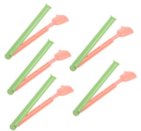 FUNNETOYU 5piezas Clips De Sellado De Bolsas De Comida Forma De Flor De Clips De Plástico Para Almacenamiento De Alimentos Conservación De Frescura y Organización La Cocina Color Rosa