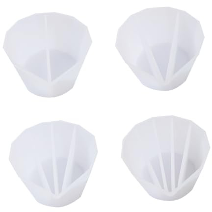 Vaso Mezclador de Silicona para Epoxi, 4 Piezas de Color Transparente | Manualidades DIY y Uso Diario, Práctico para Resina, Formato Compacto, Pensado para Principiantes y Profesionales
