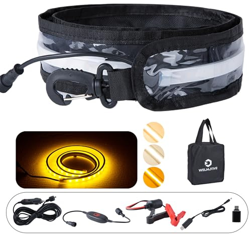 12V 4ft Led Light Strip Dimmable Camping Awning Light with 140 SMD 2835 LED Chips Cabinet Lights , Rv Accessories Waterproof IP67 Multi-Functional Use for Car Tent, Camper Motorhome (1/Amber+White)