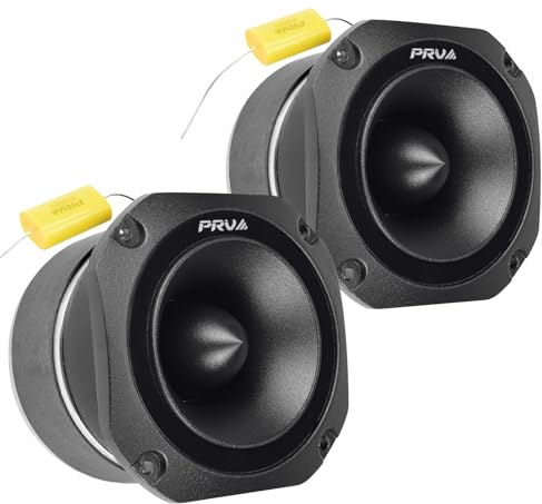 PRV AUDIO TW700Ti Schwarz 4 Zoll Titan Bullet Hochtöner TW700Ti 240 Watt, 8 Ohm Super Hochtöner, Eingebauter Kondensator Pro Audio Hochfrequenztreiber (2 Hochtöner)