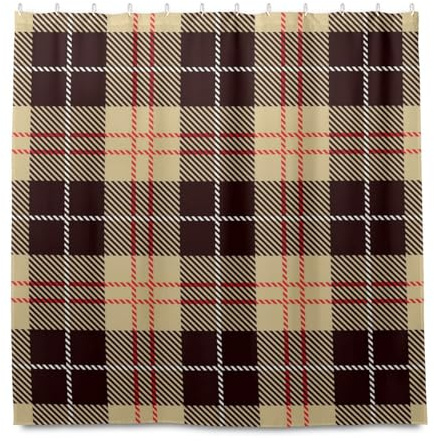Amooorous Tende da doccia decorative quadrate in tessuto impermeabile arancione marrone per bagno con gancio in poliestere lavabile in lavatrice tenda da doccia per cortine para ba?os 183 x 183 cm