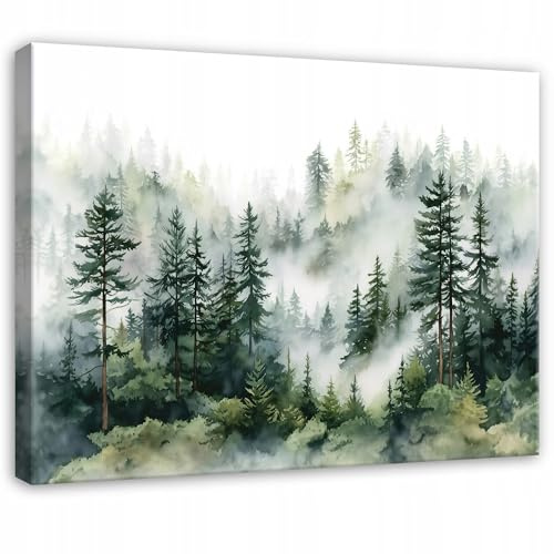WallArena Leinwand Bilder 60x40 cm | Wald, Leinwandbilder, Bild auf leinwand, Format: 60x40 cm (BxH) - einteilig auf Canvas Leinwand. Das Leinwand Bilder