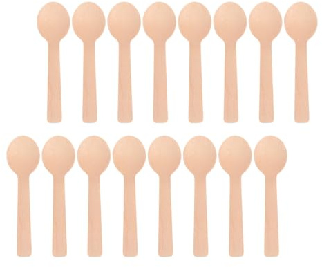 WEKAMOS 200 Unidades Cucharas de Madera Desechables Mini Cucharillas para Postres y Helados Cucharas Pequeñas Biodegradables para Degustación y Eventos