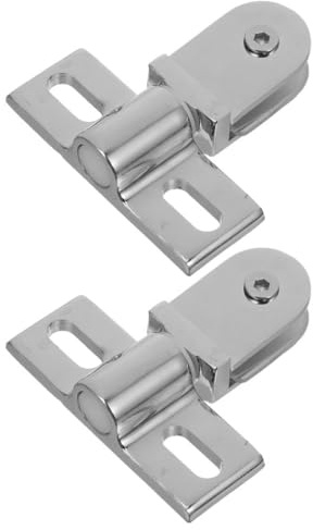 HONMEET Charnières Pivotantes en Acier Inoxydable pour Porte de Bain en Verre 2 Pièces 7,9X7,7X2 CM Fixation Stable pour Salle de Bain