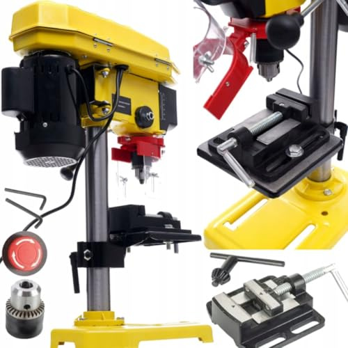 Trapano a Colonna 1850W 230V con 600-2650 giri/min – Trapano da Banco con Mandrino 13 mm, Laser di Precisione e Tavolo Regolabile, per Legno e Metallo