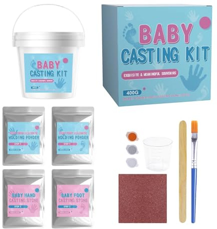 Kit de Moldes para Manos y Pies de Bebé | Set de Escayola 3D Realista para Manualidades - Arcilla para Manos y Pies de Niños y Niñas - Para Adultos, Familias, Amigos, Padres y Preescolares