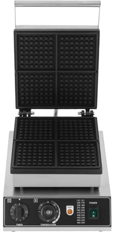 Piastra per waffle belga, macchina per waffle con anti-trabocco, per panini e cialde commerciali, griglia elettrica rettangolare, antiaderente, per waffle e panini
