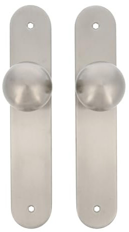 Amig - Set di pomelli girevoli rotondi per porte interne Mod. 11GP | ø62 x 77 mm | Raccordo a piastra rettangolare | impugnatura ergonomica | acciaio inossidabile 18/8 opaco