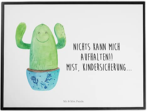 Mr. & Mrs. Panda Schreibunterlage Kaktus Happy - Geschenk, Spruch, Familie, schreibtischunterlage, Motivation, bastelunterlage, Tischschoner, Lustig, Kakteen, Ausbildung, tischpad, Mutter