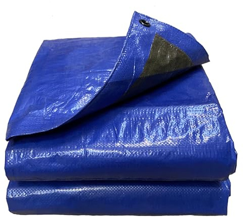 Tarpaulins Direct 10.0m x 2.0m Heavy Duty 110gsm Blue/Green Tarpaulin Durable Waterproof Sheet Cover with Reinforcved Eyelets