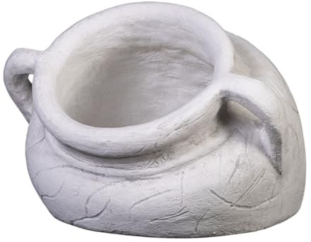 gartendekoparadies.de Amphore als Blumengefäß Pflanzgefäß aus Steinguss, H. 28 cm, 6 Liter, 22 kg, Grau, frostsicher für Außenbereich