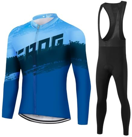 UGLY FROG Radtrikot Fahrradbekleidung Set Langarm Winddicht Herren Thermische Fleece mit 3D Polster Hosen