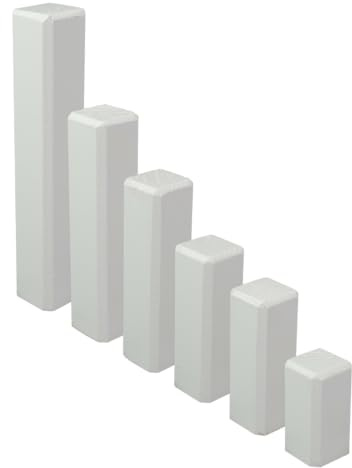 Trevendo® 10er Pack Eckstäbe, Ecktürme, Innenecken, Außenecken aus Holz weiß lackiert RAL 9010 (22 x 22 x 125 mm)