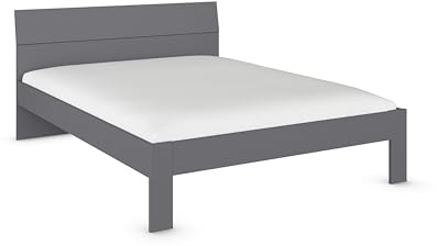Rauch Möbel FLEXX, Bett, Farbe Grau metallic, Maße 145x90x209 cm | Doppelbett, für Schlafzimmer, Jugendzimmer, Gästezimmer, Kinderzimmer, Liegefläche 140x200 cm
