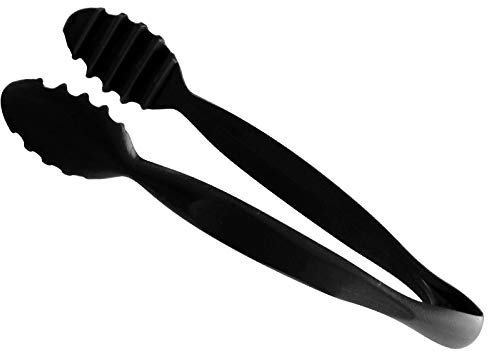 Small Black Serving Tongs for Salad Meats Buffets Ice Set of 3 Reusable Break Resistant Nylon