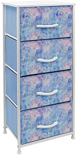 Sorbus Kommoden-Aufbewahrungsturm, Organizer-Schubladen für Schrank, Jungen- und Mädchen-Schlafzimmer, Nachttischmöbel, Batikstoffbehälter (4 Schubladen, pastellfarbene Batikfärbung)
