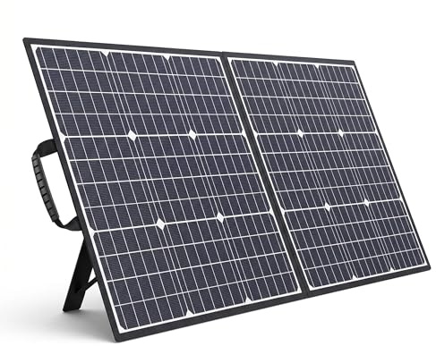 SWAREY Faltbares Solarpanel 100W Monokristallines Solarmodul mit 60W USB-C | MC-4 Anderson DC5521 Adaptern, 10-in-1 DC Anschlüssen für Powerstation Garten Camping RV Wandern Tablet
