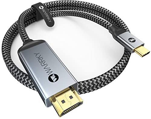 WARRKY Cavo da USB C HDMI 4K@60Hz, [Spine Placcate in Oro] Cavo USB C a HDMI Compatibile con Thunderbolt 3/4, MacBook Pro/Air, iMac, iPad Pro/Air, Surface Pro/Go, Galaxy S23-3m