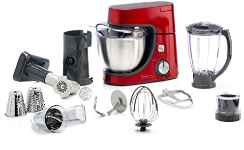 Moulinex - robot multifonctions 4.6l 1100w rouge qa513g10