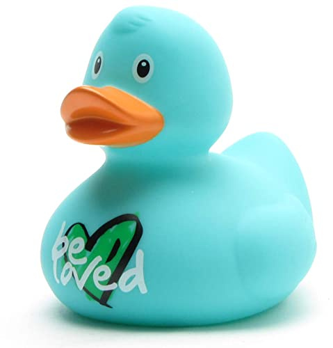 Badeente Be Loved I Quietscheentchen I L: 8,5 cm I inkl. Badeenten-Schlüsselanhänger im Set