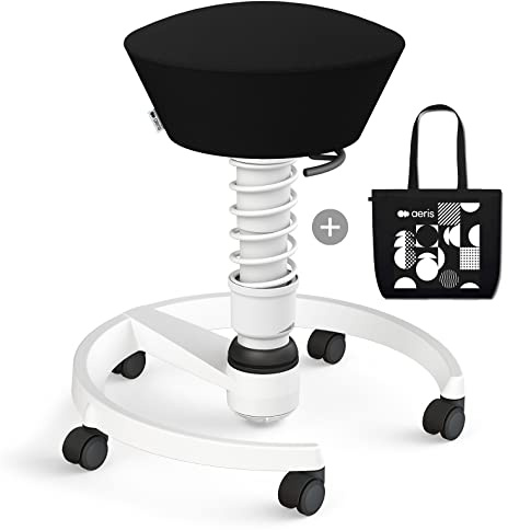 aeris Swopper – Ergonomischer Hocker – Bürohocker höhenverstellbar – Vielseitiger Schreibtischstuhl für einen gesunden Rücken – Bürostuhl mit Rollen, Feder Standard