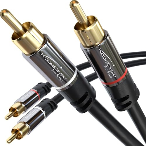KabelDirekt – 10x Câble RCA 0,5m – audio stéréo 2×2 | Coaxial RCA/HiFi & Home Cinéma, analogique et numérique