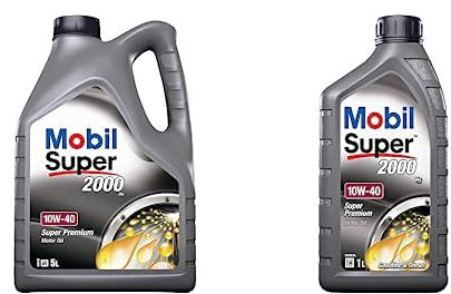 Bundle of Mobil Super 2000 X1 10W-40, 5L + Mobil Super 2000 X1 10W-40 1 Liter