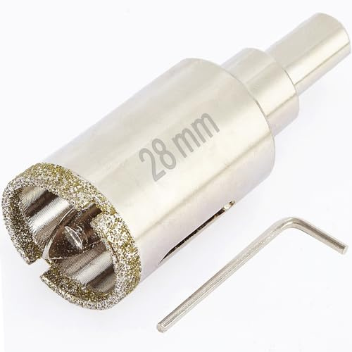 DaduoRi 28mm Diamond Hole Saw with Pilot Bit, 28mm Tile Hole Cutter with Center Drill Bit for Marble, Granite, Ceramics,Porcelain Tiles, Glass,Wet Use