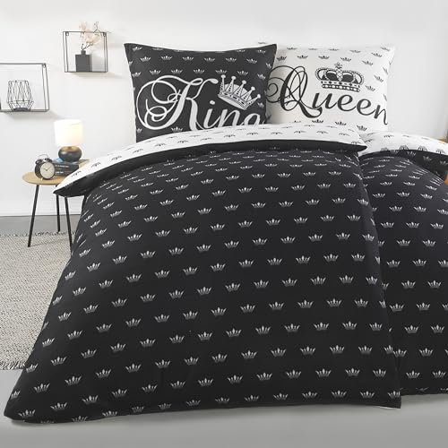 BaSaTex Winter Flausch Partner Fleece Bettwäsche Set | 4 Teilige Garnitur | 100% Mikrofaser | 2X 135x200 + 2X 80x80 cm | Design 01