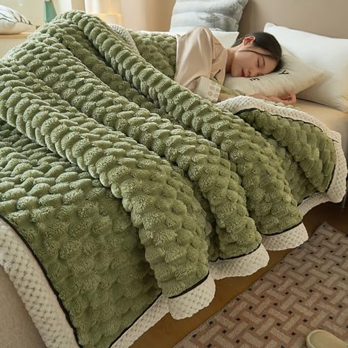ZoikoM Double Layer Winter Thick Blanket, Super Heavy Warm for Winter Blanket, Fluffy Plush Lightweight Cozy Snuggly, Super Warm with Reversible for Bed,Sofa,Couch,Settee,Car,Travel, 150×200cm
