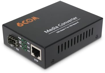 6COMGIGA Convertisseur de média en fibre 10G, non géré 1 emplacement RJ45 à négociation automatique 1 000 M/2,5 G/5 G/10 GBase-T vers 1 fente SFP+ 10GBase-X, prend en charge l'émetteur-récepteur