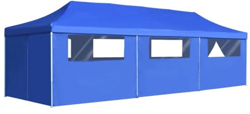 Home Outdoor Sonstiges, faltbares Pop-Up-Partyzelt mit 8 Seitenwänden, 3 x 9 m, Blau