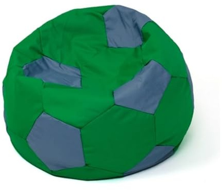 GO GIFT Sitzsack, Grün, Grau, Oxford-Fußball, Bunt