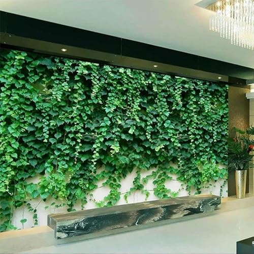 TANYANG Papier Peint Photo Personnalisé 3D, Plante Verte De Lierre De Boston, Papier Peint Mural D'Hôtel, Salon, Tv, Arrière-Plan De Canapé, Décoration Murale Pour La Maison 350Cm(W)×245Cm(H)