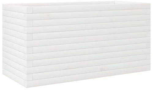 vidaXL Jardinière Blanc 90x40x45,5 cm Bois de pin Massif