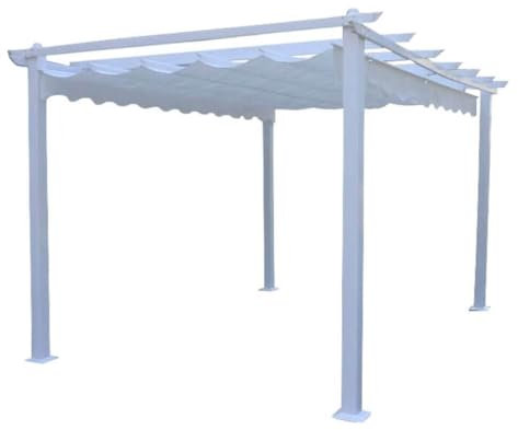 Gazebo pergola da esterno 3x4 mt in alluminio con telo in poliestere Good Summer - Tan