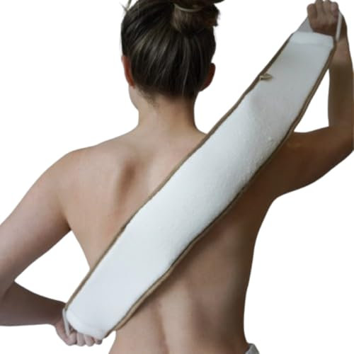 Loofahcrafts Luffa-Schwamm Rückenscrubber Peeling-Rückenband natürlicher ägyptischer Luffa-Rückenband Badeschwamm Rückenbürste Luffah Loofah Duschschwamm dusch fluff body scrubber duschschwamm körper