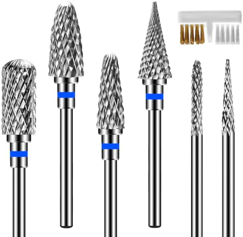 Diesisa 6 Stück Nagelfräser Bits für Nagelfräser Gelnägel, Mittlere Körnung | Hartmetall Nagelfräser Aufsätze 3/32 Zoll (2,35 mm) fräser nägel aufsätze fräser bits für nagelfräser Acrylnägel Naturnägel