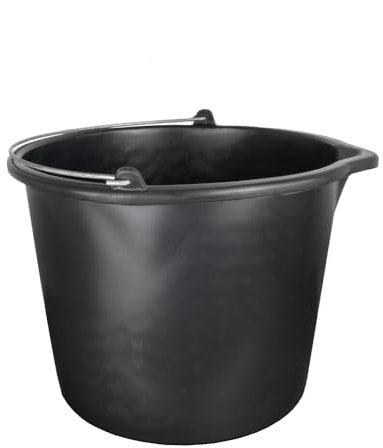 Lot de 3 seaux à eau gradués - 20 l - Avec bec verseur - Seau à mortier - Seau de nettoyage - Seau de jardin - En PVC - 12/16/20 l - 20 l