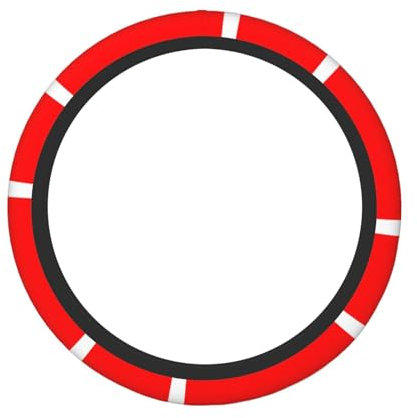 Dänemark Dänische Flagge 15 Zoll Auto Lenkradbezug - Dicker Rutschfester Dehnbarer Lenkradschutz für PKW SUV LKW Einfache Installation