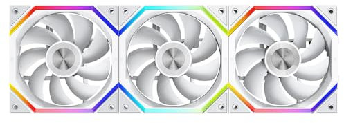 TZMRIT Build Blocks UNI FAN - ARGB Fan - Daisy Chain Design - One Cable Connection - RGB PC Case Fan 120 mm White